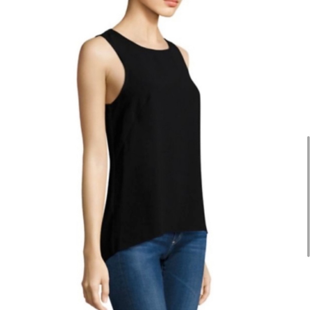 Rag & Bone Harper Top Black Sheer Back Tank Top Shirt View 2